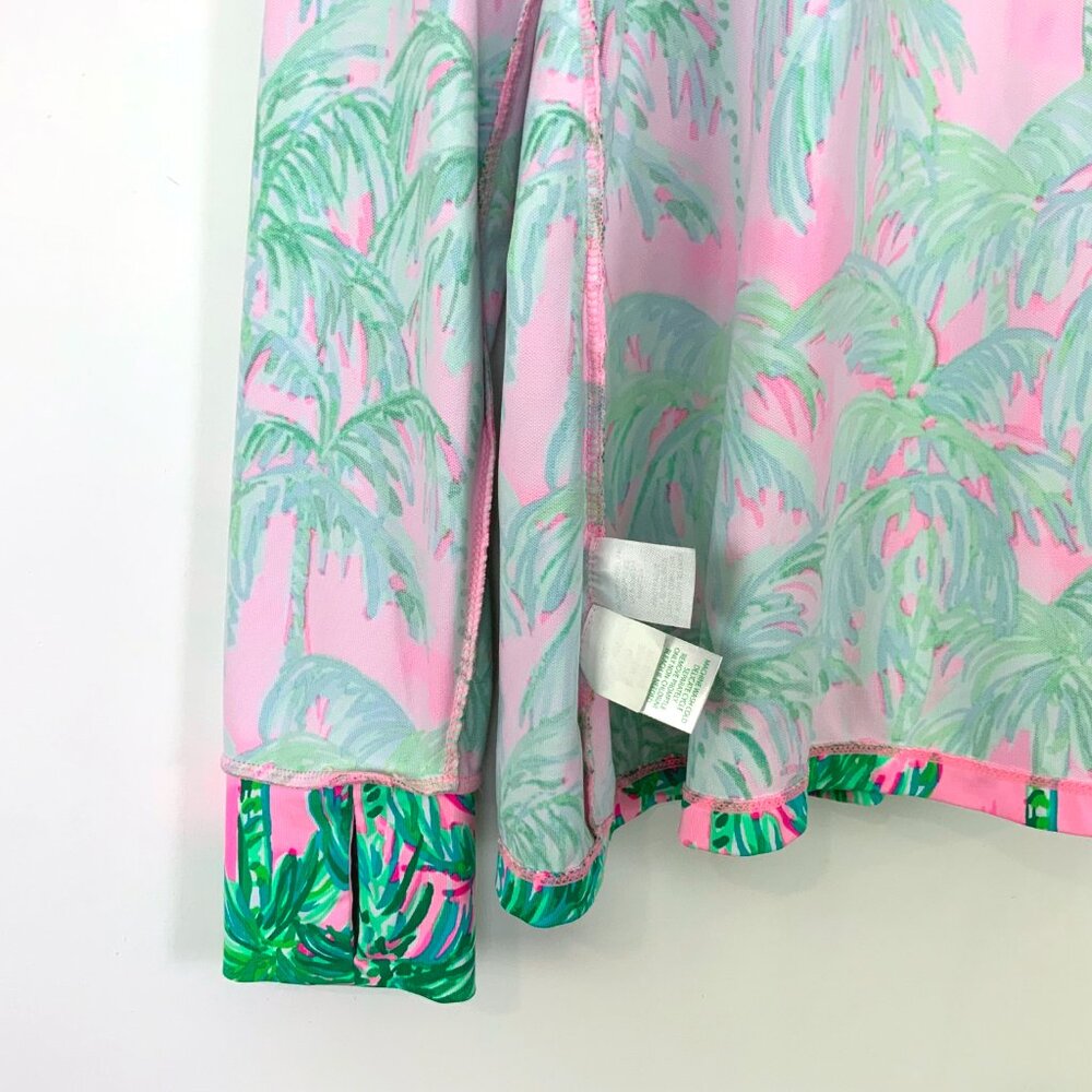 New Lilly Pulitzer Lilshield Palm Tree UPF 50+ Cowlneck Top Sz M - Picture 10 of 16